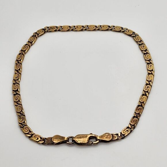 Gold Plated Sterling Silver FAS Snail Chain Bracelet - Picture 5 of 6